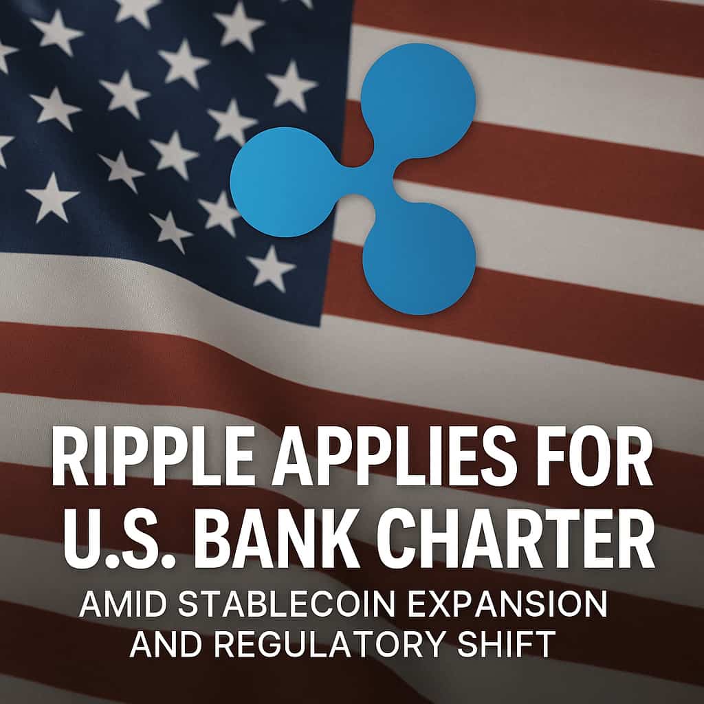 Ripple Applies for U.S. Bank Charter Amid Stablecoin Expansion and Regulatory Shift