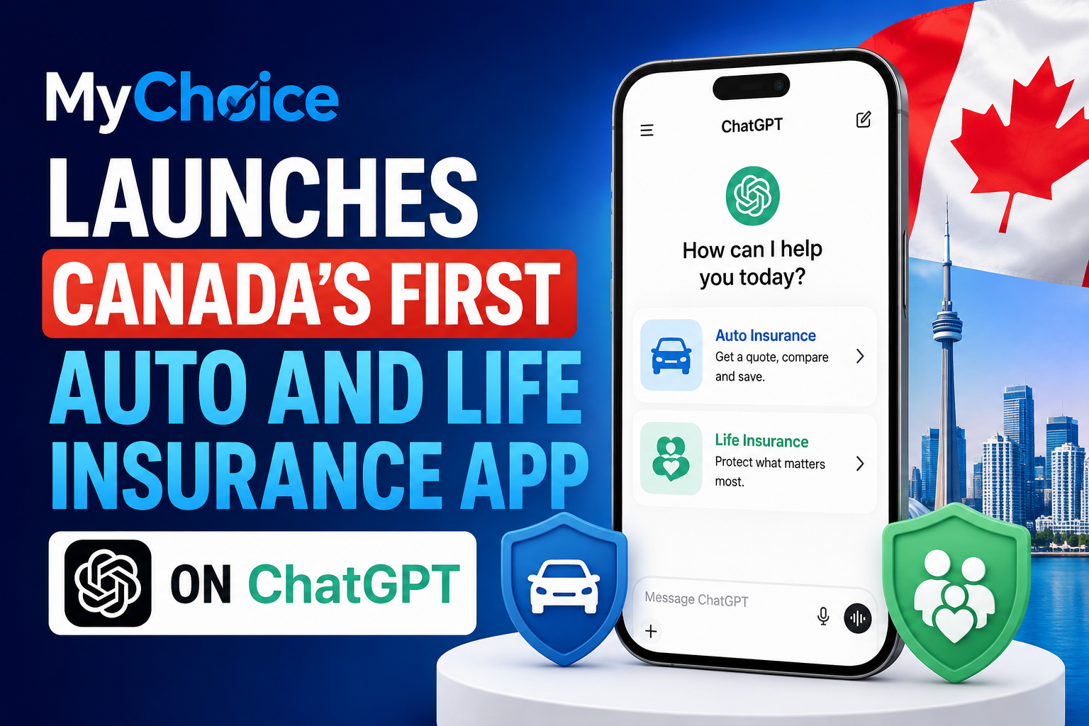 MyChoice launches Canada’s first auto and life insurance app on ChatGPT