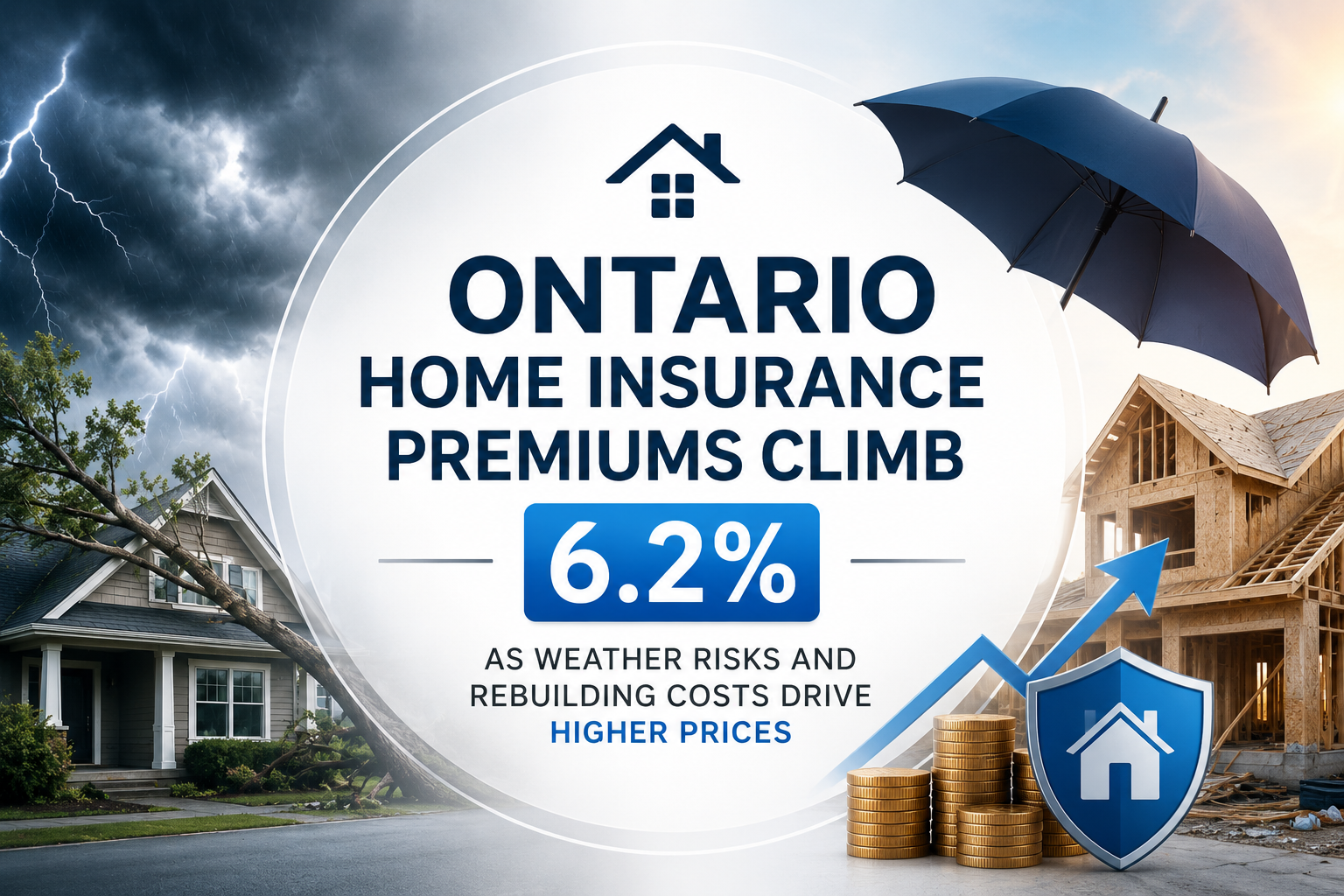 Ontario Home Insurance Premiums Climb 6.2% as Weather Risks and Rebuilding Costs Drive Higher Prices
